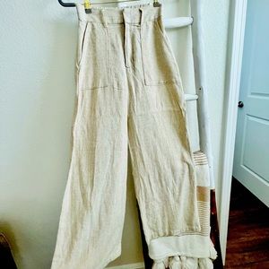 Abercrombie and Fitch Ultra-high rise wide leg linen pants